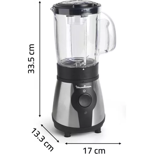 Mixér Moulinex Blend & Go 300 W, 1,3 l, nehrdzavejúca oceľ + 750 ml fľaša