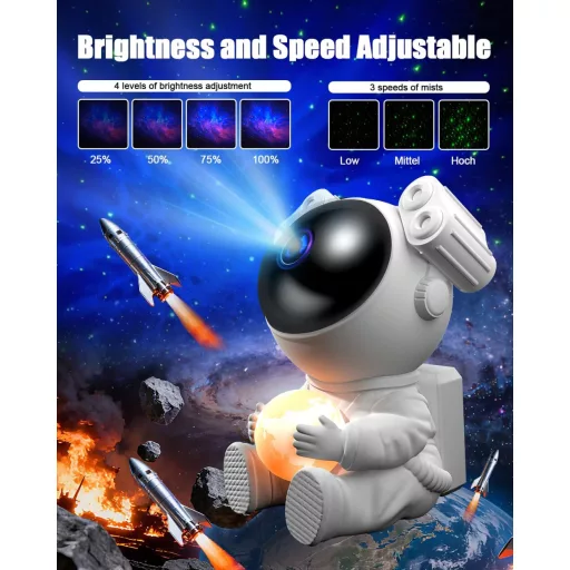 MYSTILUCK Asztronauta Csillag Projektor 16 Módú LED Galaxis Lámpa Távirányítóval