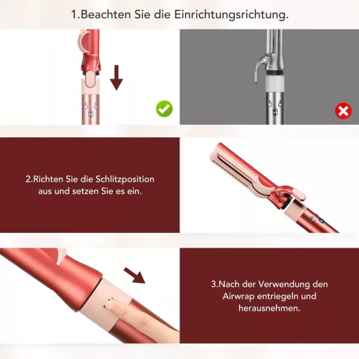Cap de netezire TOSAGE Airwrap cu tehnologie de flux de aer HS01 HS05 Fucsia