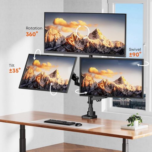 PUTORSEN 3 monitoros tartó 17-35 hüvelyk, magasságállítható, 12 kg/kar, forgatható dönthető