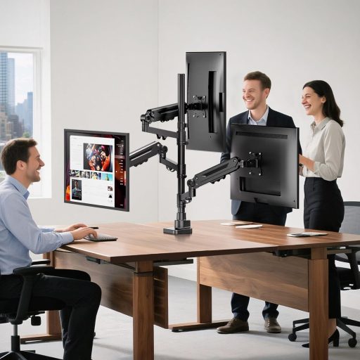 PUTORSEN 3 monitoros tartó 17-35 hüvelyk, magasságállítható, 12 kg/kar, forgatható dönthető