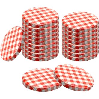   Devitre 20 db Csavaros Tetőfedél TO82 82 mm Piros/Fehér Üvegekhez