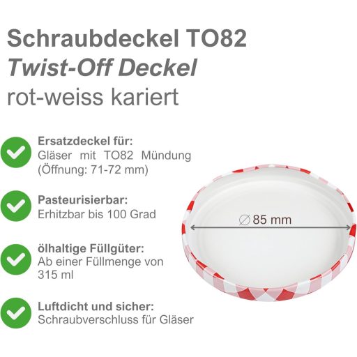 Devitre 20 db Csavaros Tetőfedél TO82 82 mm Piros/Fehér Üvegekhez