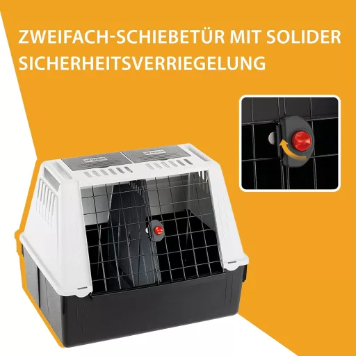 Ferplast Atlas Car Dog Crate 80 SE autós kutyaszállító box 82x51x61cm - M, ATLAS CAR SPECIAL
