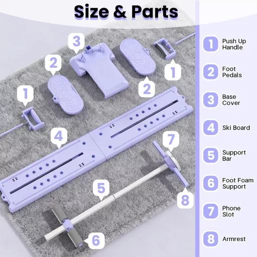 JAOGAUS 5 az 1-ben Ski Machine Pilates Reformer Tréner 150kg Terhelhetőség