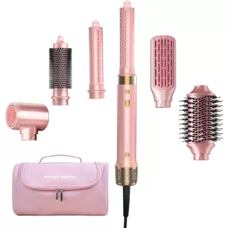  Mythsight Airstyler 6 az 1-ben ionos hajszárító göndörítő utazótáskával - Pink