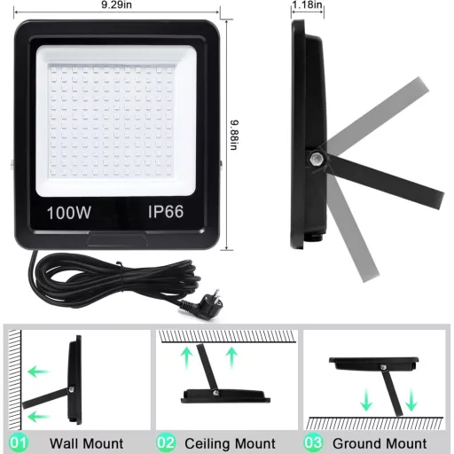 Eleganted 100W RGB LED reflektor Bluetooth távirányítóval IP66 vízálló