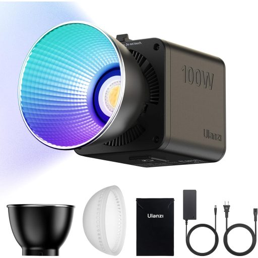 ULANZI 100W RGB LED videólámpa beépített akkuval, 2700-6500K színhőmérséklet, stúdió fény