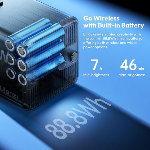 ULANZI 100W RGB LED videólámpa beépített akkuval, 2700-6500K színhőmérséklet, stúdió fény