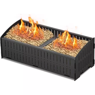   johgee Pellet Kosár 48x20x17,5 cm, 5 kg Tüzelőanyag Kosár Kandallóhoz és Kályhához
