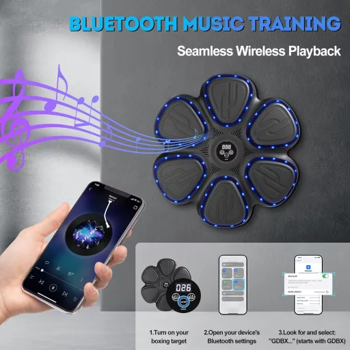 ZAKVOP Bluetooth Boxzzsák LED Kijelzővel, Edzéspad Kesztyűvel és Akkumulátorral