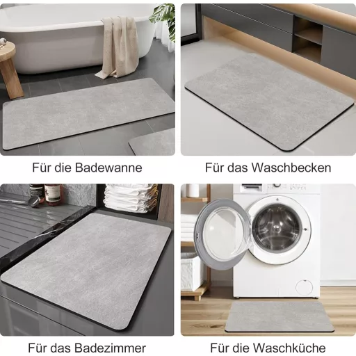 KAZOLEN Csúszásmentes Fürdőszobai Szőnyeg 60x90cm Szürke