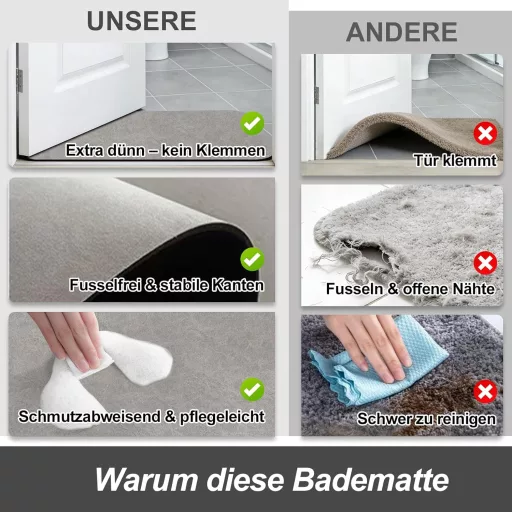 KAZOLEN Csúszásmentes Fürdőszobai Szőnyeg 60x90cm Szürke