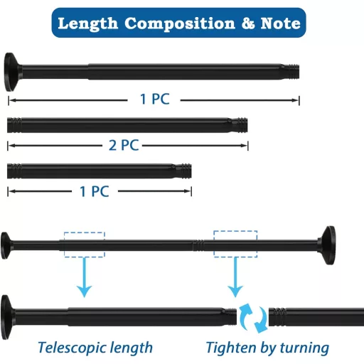 Aiitomg Zuhanyfüggöny Rúd Fúrás Nélkül 85-160cm Ezüst Φ25mm