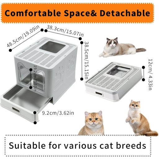 BingoPaw XXL Fedeles Macskavécé Rozsdamentes Acélból, Felnyitható Tetővel és Lapáttal