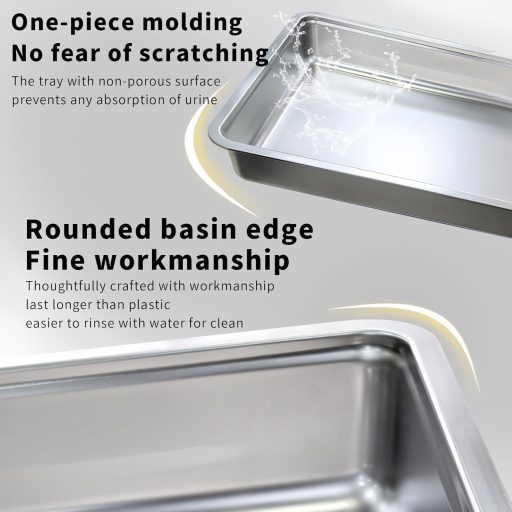 BingoPaw XXL Fedeles Macskavécé Rozsdamentes Acélból, Felnyitható Tetővel és Lapáttal