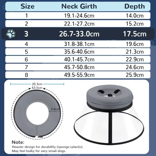ICOYEA Mäkký obojok sivý L – Ochranný golier proti lízaniu pre psov