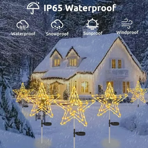 Dekofun Napelemes Kerti Lámpa 75 LED 8 Mód Csillag Dekoráció Balkon Terasz
