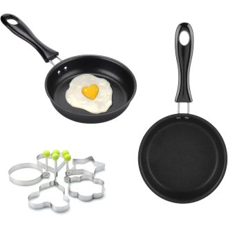   HexinYigjly 2 db 12 cm-es mini serpenyő, tapadásmentes tojássütő, indukcióhoz és gázhoz
