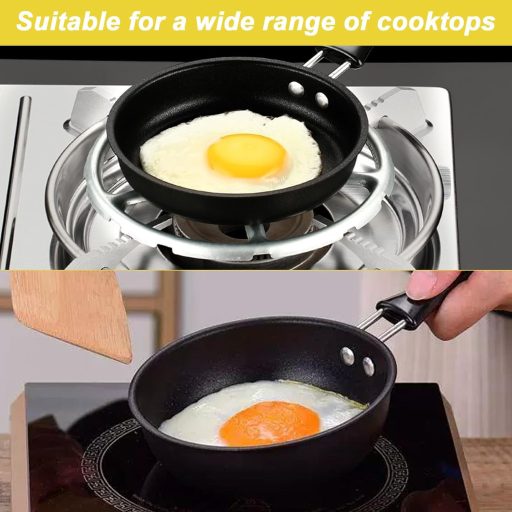 HexinYigjly 2 db 12 cm-es mini serpenyő, tapadásmentes tojássütő, indukcióhoz és gázhoz