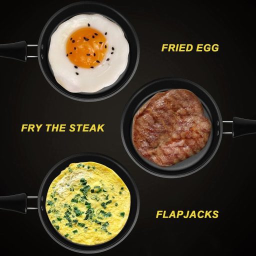 HexinYigjly 2 db 12 cm-es mini serpenyő, tapadásmentes tojássütő, indukcióhoz és gázhoz