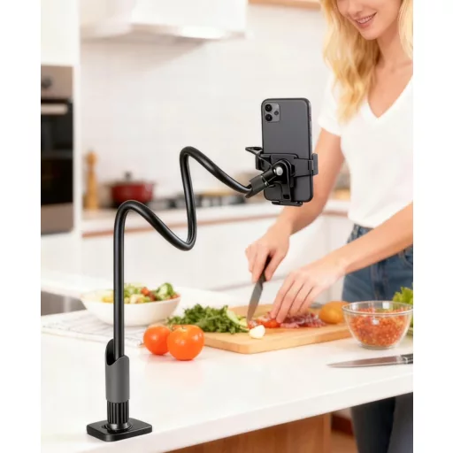 Nixinioo Flexibilis Telefontartó Ágy Gooseneck Állvány iPhone Samsung Kompatibilis