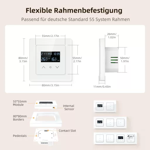 MIUCDA Smart WLAN Termosztát Elektromos Padlófűtéshez Alexa Google Home