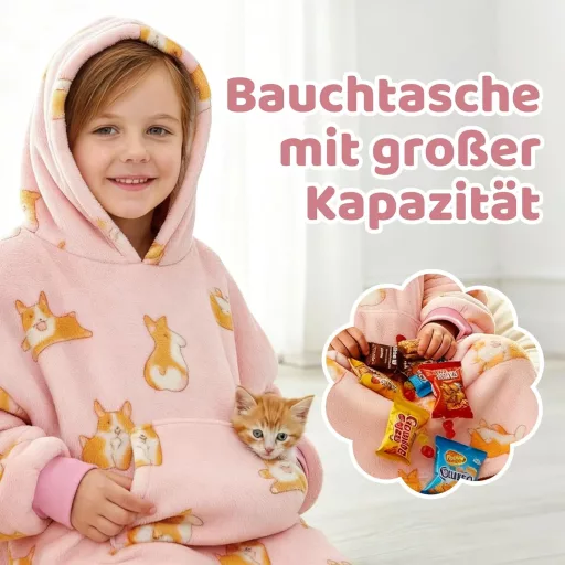 AONYIYI Gyerek Hordható Takaró Kapucnis Pulóver