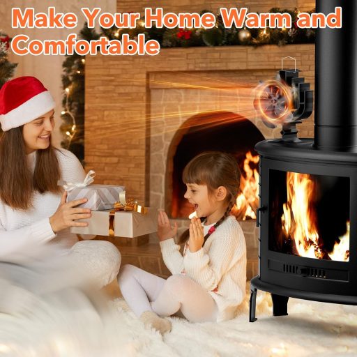 Ventilator de sobă Gisam cu 6 palete, rotire la 60°, fără electricitate, funcționare silențioasă