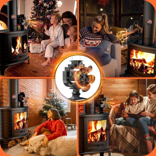 Ventilator de sobă Gisam cu 6 palete, rotire la 60°, fără electricitate, funcționare silențioasă