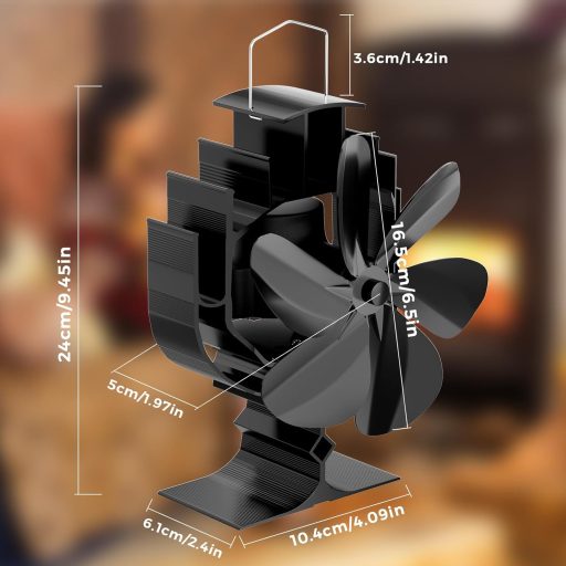 Gisam Kályha Ventilátor 6 Lapáttal, 60° Forgó, Elektromosság Nélkül, Csendes Működés