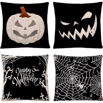   Moerstar Halloween párnahuzat szett 4 db 45x45 cm tökös szellem denevér mintás