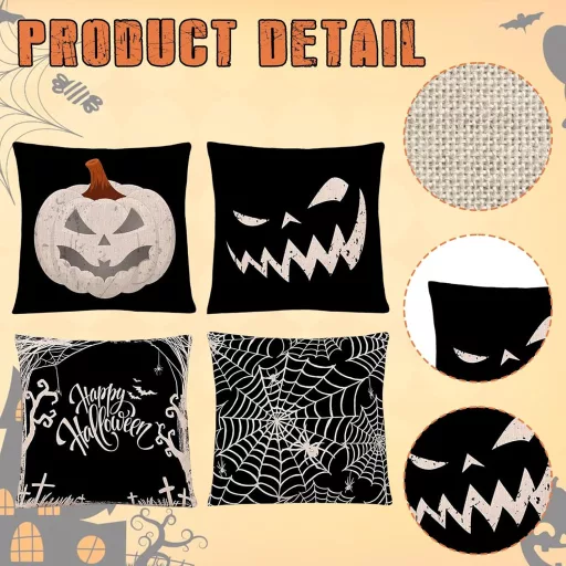 Moerstar Halloween párnahuzat szett 4 db 45x45 cm tökös szellem denevér mintás