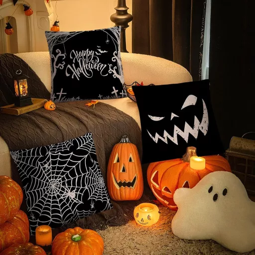 Moerstar Halloween párnahuzat szett 4 db 45x45 cm tökös szellem denevér mintás