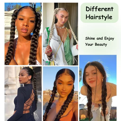 Fulang Hair set od 2 pletena repa, ekstenzije od sintetičke kose