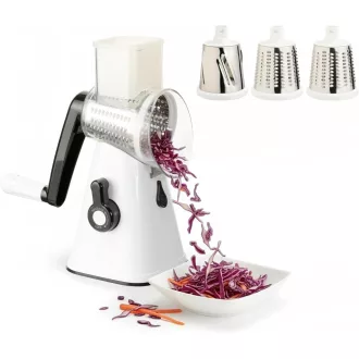   VINATO Forgókaros Zöldségvágó 3 Pengével, Rozsdamentes Acél, Sajtreszelő és Szeletelő Funkció