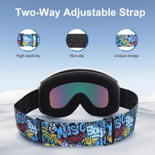 Ochelari de schi pentru copii YOOXARMOR, lentilă dublă anti-aburire, 6-14 ani, protecție UV400