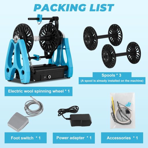 YUCHENGTECH Elektromos Fonógörény Pedállal 12V Gyapjú Fonáshoz Sebességszabályzóval