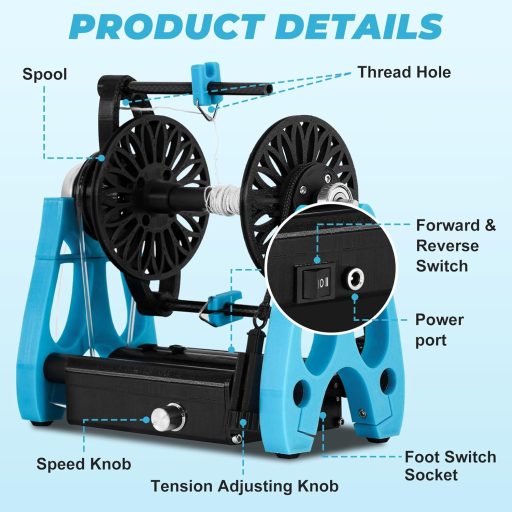 YUCHENGTECH Elektromos Fonógörény Pedállal 12V Gyapjú Fonáshoz Sebességszabályzóval