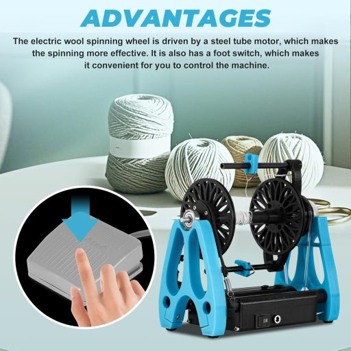 YUCHENGTECH Elektromos Fonógörény Pedállal 12V Gyapjú Fonáshoz Sebességszabályzóval