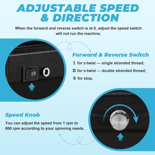 YUCHENGTECH Elektromos Fonógörény Pedállal 12V Gyapjú Fonáshoz Sebességszabályzóval