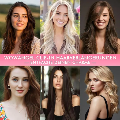 WOWANGEL Clip-In Valódi Hajhosszabbítás 35cm Hamvas Barna 7 Részes Remy Haj