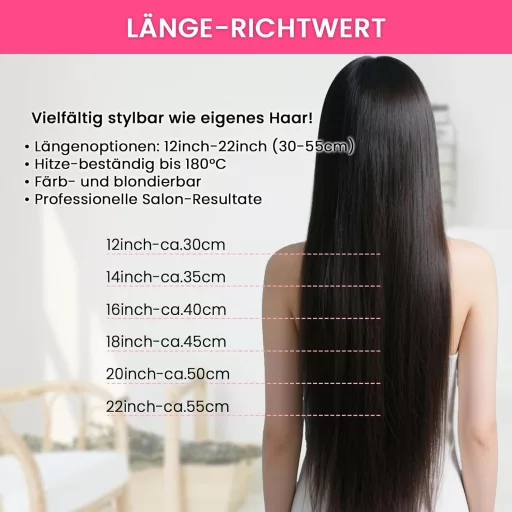 WOWANGEL extensii de păr natural, negru natural, calitate de salon, 7 piese cu 19 clipsuri