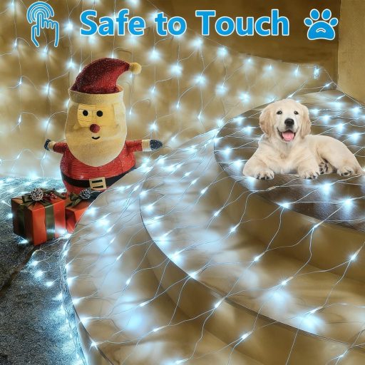 Decorațiune luminoasă tip plasă 3x2m cu 200 LED-uri pentru exterior, cu temporizator, 8 moduri de iluminare, decor de Crăciun impermeabil.