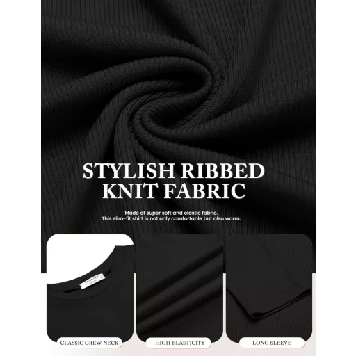 Ekouaer hosszú ujjú női alaplayer szett 3 db meleg termal felső slim fit M-es méret