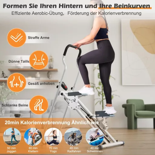 CEIEVER Függőleges Lépcsőzőgép Összecsukható 150kg Terhelhetőséggel LCD Kijelzővel