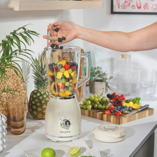 Salter Retro Krém Turmixgép 1.5L Üveg Tartály, 2 Fokozat, 1000W