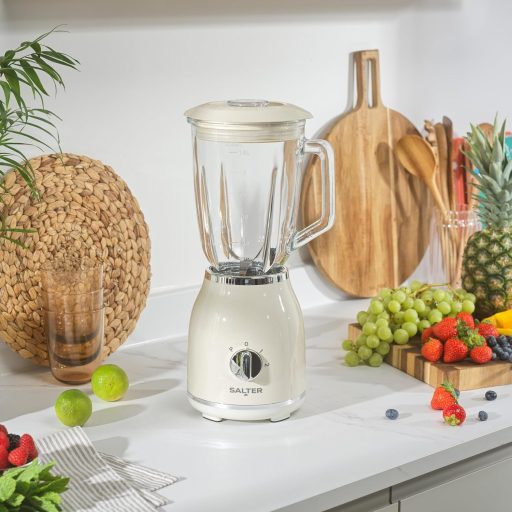 Salter Retro Krém Turmixgép 1.5L Üveg Tartály, 2 Fokozat, 1000W