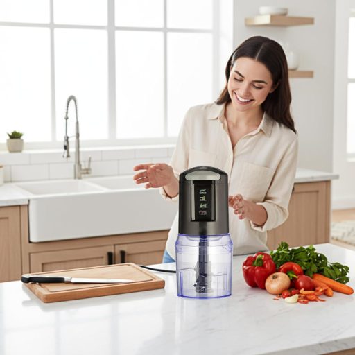 VINATO 300W Elektromos Aprító Konyhai Mixer 500ml Edénnyel Zöldség Hús Fűszer