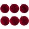 Lanpn 6-dielna sada veľkých vianočných gúľ, červená zamatová dekorácia, 10 cm, nerozbitný plast
